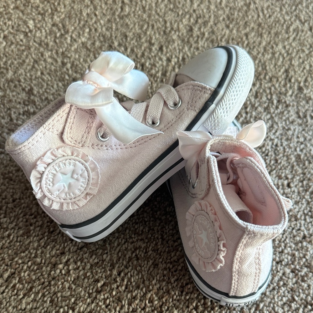 Charming Pink High-Top Kids Sneakers